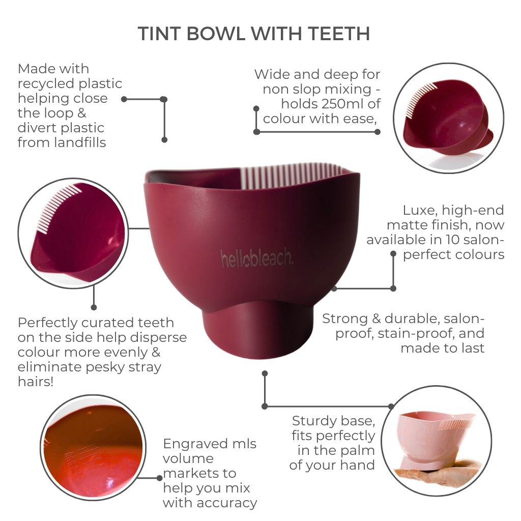 Deep Tint Bowl w Teeth - Burgundy