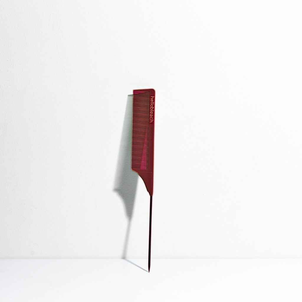 Tail Comb With Stainless Steel Tip - Burgundy