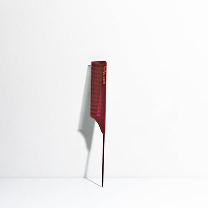 Tail Comb With Stainless Steel Tip - Burgundy