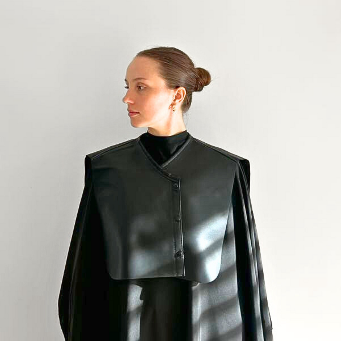 Vegan Leather Cutting Cape - Black